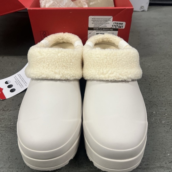 Hunter Women's Play Insulated Clogs White Willow Slip-On Waterproof Shoes Size 9 - Picture 9 of 14